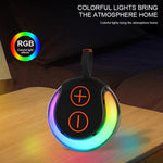 Coluna Bluetooth Portátil para Exterior com Luz RGB Subwoofer de Secretária