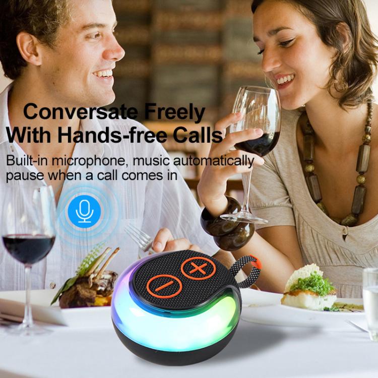 Coluna Bluetooth Portátil para Exterior com Luz RGB Subwoofer de Secretária