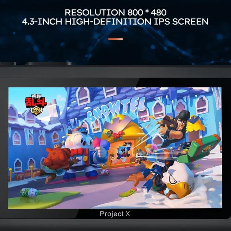 Consola de jogos portátil PROJECT X com ecrã de 4,3 polegadas CPU ATM 7051