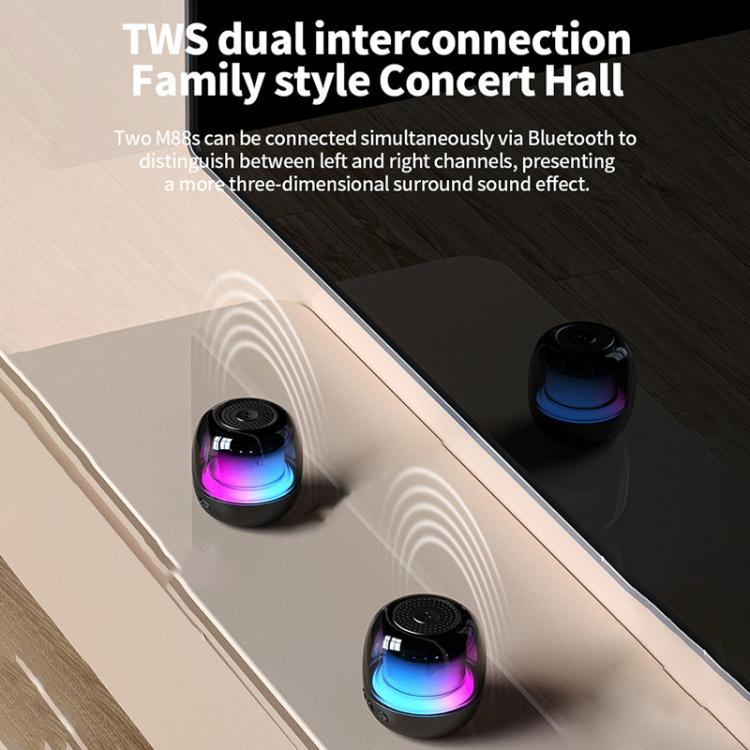 Coluna Bluetooth Subwoofer Portátil com Luz Ambiente RGB Giroscópica M88, M88