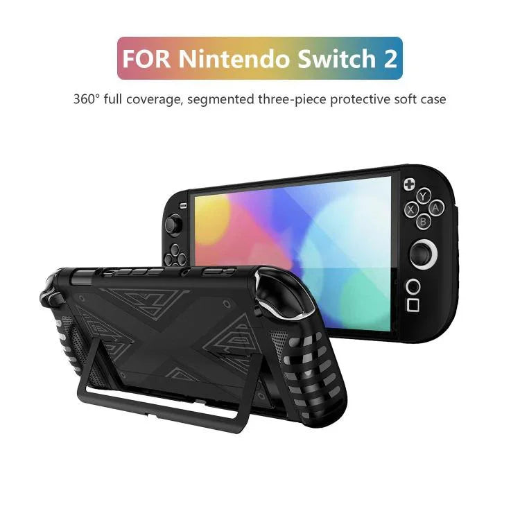 Capa protetora destacável em padrão X com suporte, para Nintendo Switch 2