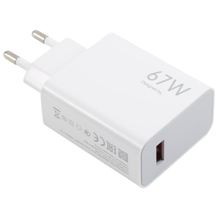 Carregador Rápido USB 67W com Cabo USB para Type-C de 1m, Cabo Type-C 67W