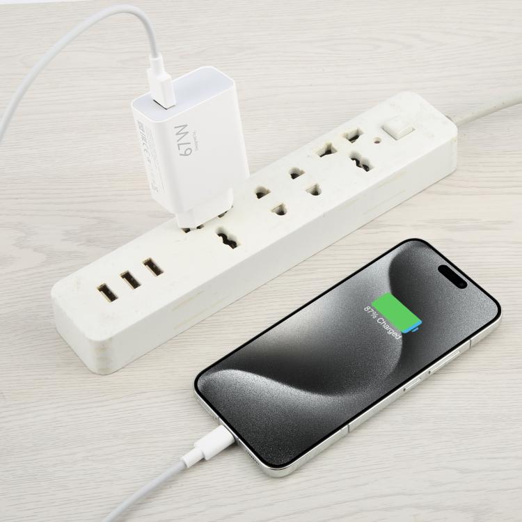 Carregador Rápido USB 67W com Cabo USB para Type-C de 1m, Cabo Type-C 67W
