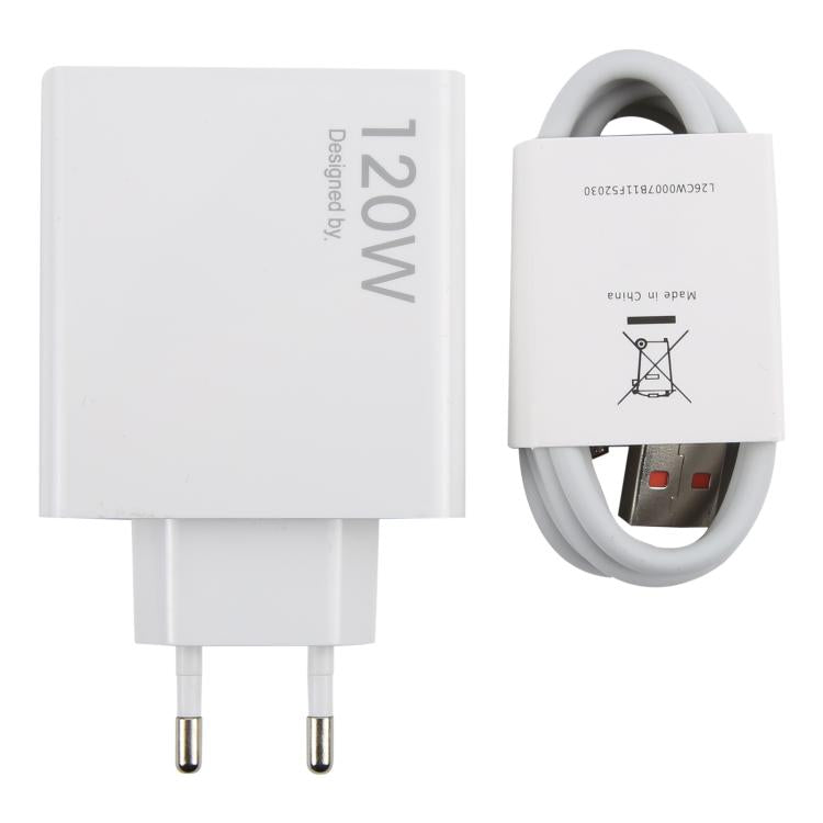 Carregador Rápido USB 120W com Cabo USB para Type-C de 1m, 120W