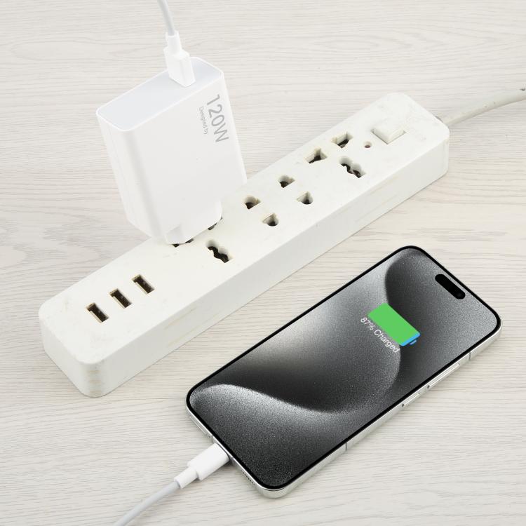 Carregador Rápido USB 120W com Cabo USB para Type-C de 1m, 120W