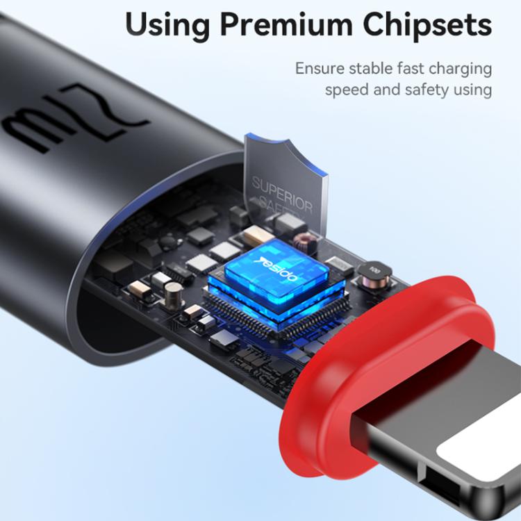 Yesido CA182 PD27W 3A Cabo de Dados de Carregamento USB-C / Tipo-C para 8 Pinos, Comprimento: 1.2m, CA182