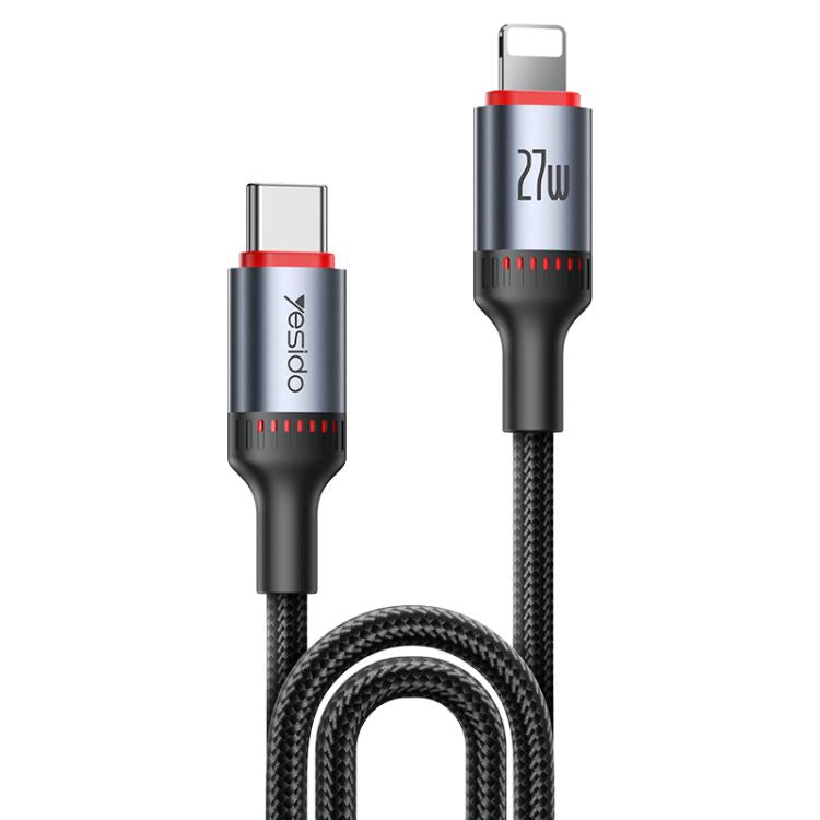 Yesido CA184 PD27W 3A Cabo de Dados de Carregamento USB-C / Tipo-C para 8 Pinos, Comprimento: 2m, CA184