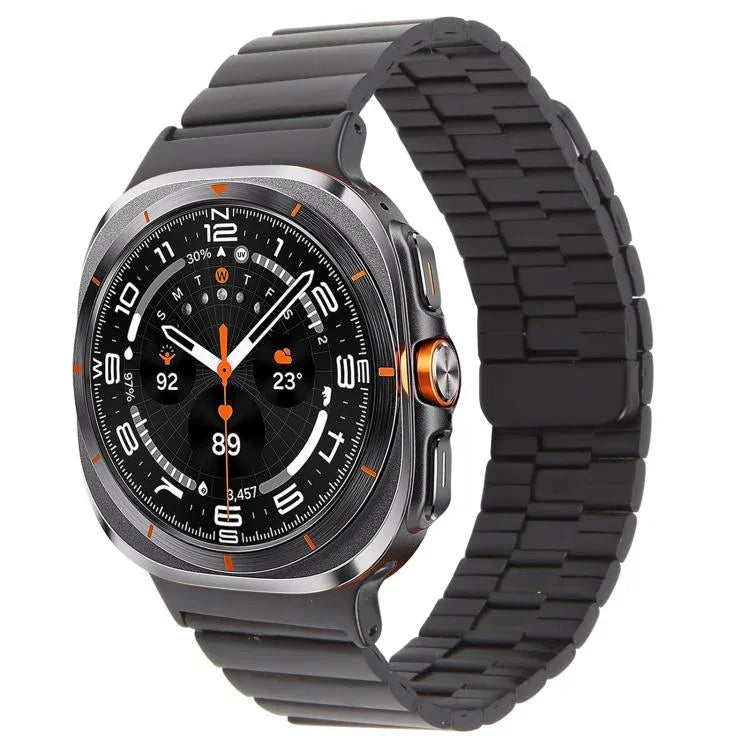 Pulseira de Relógio Magnética em Aço Inoxidável com Bambu, Para Samsung Galaxy Watch Ultra 47mm / Ultra 2025