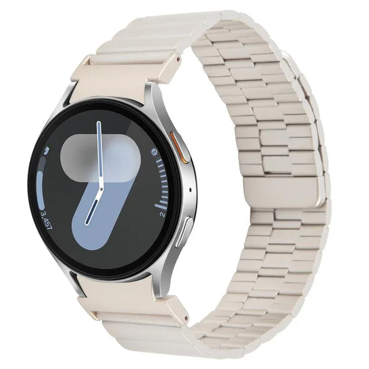 Correia de Relógio Magnética de Liberação Rápida em Metal de Bambu, Para Samsung Galaxy Watch 7 / 6 / 5 / 4