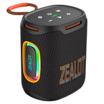Coluna Bluetooth Zealot S122 25W Alta Potência IPX6 Resistente à Água com Luz RGB para Exterior