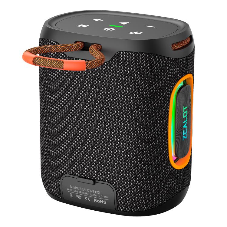 Coluna Bluetooth Zealot S122 25W Alta Potência IPX6 Resistente à Água com Luz RGB para Exterior