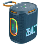 Coluna Bluetooth Zealot S122 25W Alta Potência IPX6 Resistente à Água com Luz RGB para Exterior