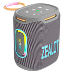 Coluna Bluetooth Zealot S122 25W Alta Potência IPX6 Resistente à Água com Luz RGB para Exterior