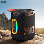 Coluna Bluetooth Zealot S122 25W Alta Potência IPX6 Resistente à Água com Luz RGB para Exterior