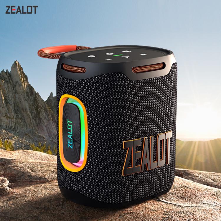 Coluna Bluetooth Zealot S122 25W Alta Potência IPX6 Resistente à Água com Luz RGB para Exterior
