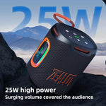 Coluna Bluetooth Zealot S122 25W Alta Potência IPX6 Resistente à Água com Luz RGB para Exterior