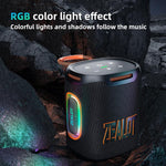 Coluna Bluetooth Zealot S122 25W Alta Potência IPX6 Resistente à Água com Luz RGB para Exterior