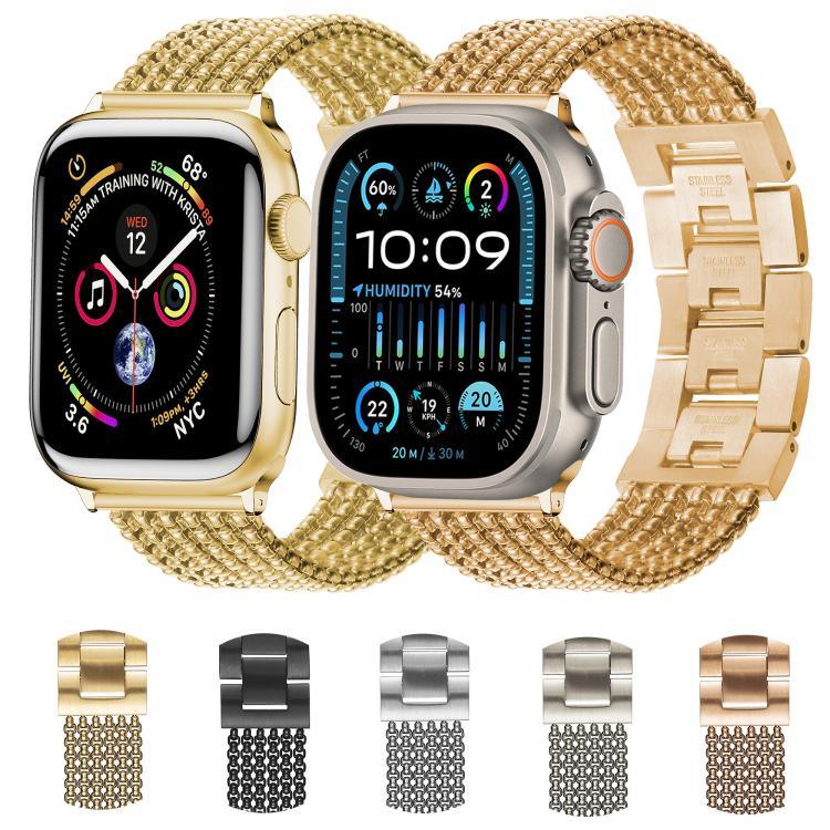 Pulseira de Relógio em Aço Inoxidável de 6 Correntes, Para Apple Watch 46mm / 49mm / 45mm / 44mm, Para Apple Watch 42mm / 41mm / 40mm / 38mm