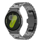 Correia de Relógio em Aço Inoxidável com Botão de Liberação Rápida em Forma de H, Para Samsung Galaxy Watch 7 / 6 / 5 / 4