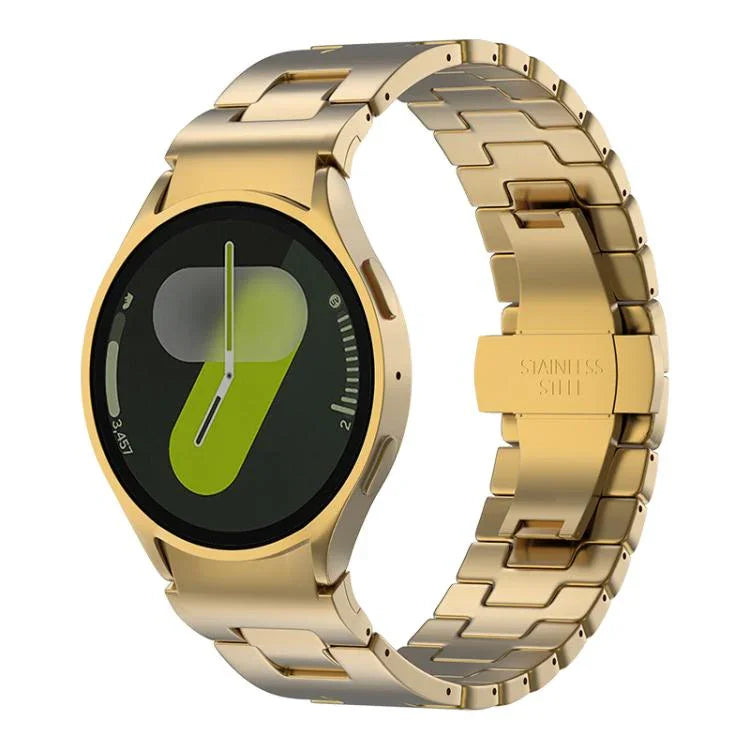 Correia de Relógio em Aço Inoxidável com Botão de Liberação Rápida em Forma de H, Para Samsung Galaxy Watch 7 / 6 / 5 / 4