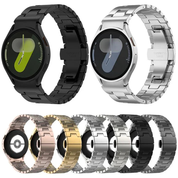 Correia de Relógio em Aço Inoxidável com Botão de Liberação Rápida em Forma de H, Para Samsung Galaxy Watch 7 / 6 / 5 / 4