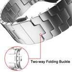 Correia de Relógio em Aço Inoxidável com Botão de Liberação Rápida em Forma de H, Para Samsung Galaxy Watch 7 / 6 / 5 / 4