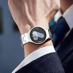 Correia de Relógio em Aço Inoxidável com Botão de Liberação Rápida em Forma de H, Para Samsung Galaxy Watch 7 / 6 / 5 / 4