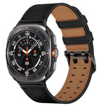 Correia de Relógio em Pele Genuína com Fivela Dupla, Para Samsung Galaxy Watch Ultra / Ultra 2025, Para Samsung Galaxy Watch8 / Watch8 Classic