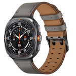 Correia de Relógio em Pele Genuína com Fivela Dupla, Para Samsung Galaxy Watch Ultra / Ultra 2025, Para Samsung Galaxy Watch8 / Watch8 Classic