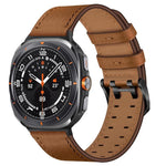 Correia de Relógio em Pele Genuína com Fivela Dupla, Para Samsung Galaxy Watch Ultra / Ultra 2025, Para Samsung Galaxy Watch8 / Watch8 Classic