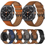 Correia de Relógio em Pele Genuína com Fivela Dupla, Para Samsung Galaxy Watch Ultra / Ultra 2025, Para Samsung Galaxy Watch8 / Watch8 Classic