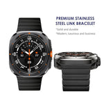 Pulseira de relógio em aço inoxidável com fivela Norman de bambu, para Samsung Galaxy Watch Ultra 47mm / Ultra 2025