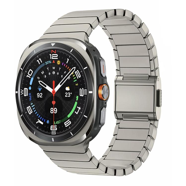 Pulseira de relógio em aço inoxidável com fivela Norman de bambu, para Samsung Galaxy Watch Ultra 47mm / Ultra 2025