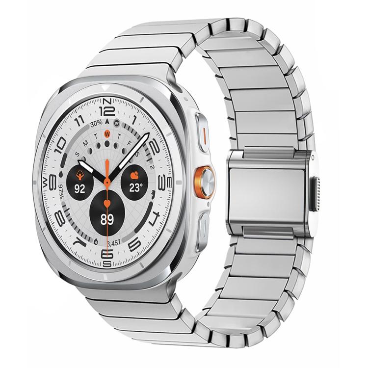 Pulseira de relógio em aço inoxidável com fivela Norman de bambu, para Samsung Galaxy Watch Ultra 47mm / Ultra 2025