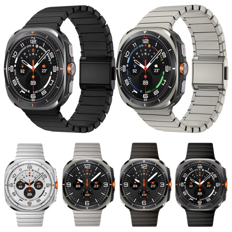 Pulseira de relógio em aço inoxidável com fivela Norman de bambu, para Samsung Galaxy Watch Ultra 47mm / Ultra 2025
