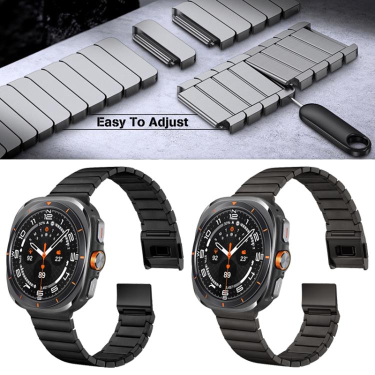 Pulseira de relógio em aço inoxidável com fivela Norman de bambu, para Samsung Galaxy Watch Ultra 47mm / Ultra 2025