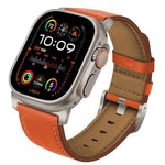 Correia de Relógio em Pele Genuína Nappa com Fivela de Titânio, Para Apple Watch 46mm / 49mm / 45mm / 44mm