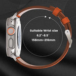 Correia de Relógio em Pele Genuína Nappa com Fivela de Titânio, Para Apple Watch 46mm / 49mm / 45mm / 44mm