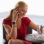 Correia de Relógio em Pele Genuína Nappa com Fivela de Titânio, Para Apple Watch 46mm / 49mm / 45mm / 44mm