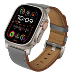 Correia de Relógio em Pele Genuína Nappa com Fivela de Titânio, Para Apple Watch 46mm / 49mm / 45mm / 44mm