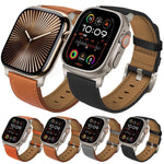 Correia de Relógio em Pele Genuína Nappa com Fivela de Titânio, Para Apple Watch 46mm / 49mm / 45mm / 44mm