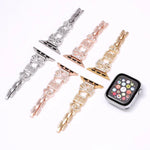 Correia de Relógio em Aço Inoxidável com Fivela de Joalharia em Laço, Para Apple Watch 46mm / 49mm / 45mm / 44mm, Para Apple Watch 42mm / 41mm / 40mm / 38mm