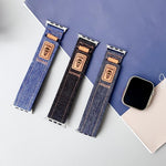 Correia de Relógio em Lona de Nylon Denim com Fecho de Gancho e Argola, Para Apple Watch 46mm / 49mm / 45mm / 44mm, Para Apple Watch 42mm / 41mm / 40mm / 38mm