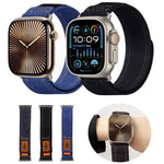 Correia de Relógio em Lona de Nylon Denim com Fecho de Gancho e Argola, Para Apple Watch 46mm / 49mm / 45mm / 44mm, Para Apple Watch 42mm / 41mm / 40mm / 38mm