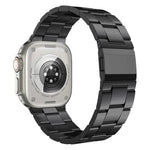 Correia de Relógio em Liga de Titânio com Três Elos e Fecho Norman, Para Apple Watch 46mm / 49mm / 45mm / 44mm
