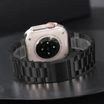 Correia de Relógio em Liga de Titânio com Três Elos e Fecho Norman, Para Apple Watch 46mm / 49mm / 45mm / 44mm