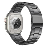 Correia de Relógio em Liga de Titânio com Três Elos e Fecho Norman, Para Apple Watch 46mm / 49mm / 45mm / 44mm
