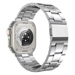 Correia de Relógio em Liga de Titânio com Três Elos e Fecho Norman, Para Apple Watch 46mm / 49mm / 45mm / 44mm