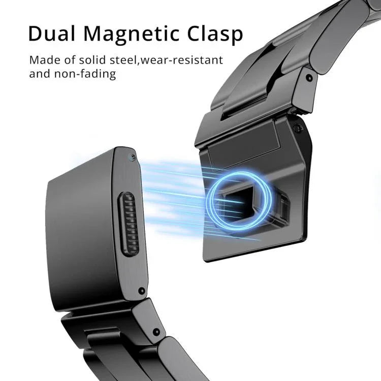 Correia de Relógio em Liga de Titânio com Três Elos e Fecho Norman, Para Apple Watch 46mm / 49mm / 45mm / 44mm