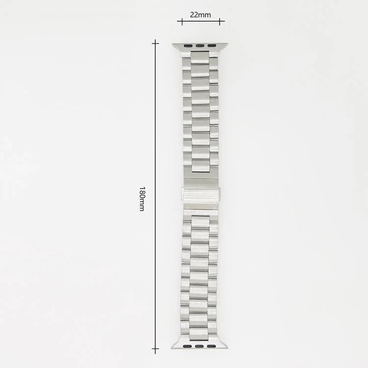 Correia de Relógio em Liga de Titânio com Três Elos e Fecho Norman, Para Apple Watch 46mm / 49mm / 45mm / 44mm